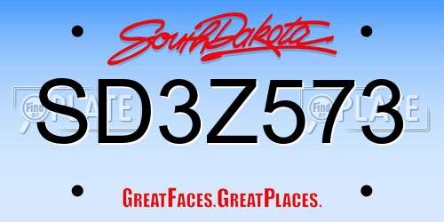 SD3Z573 South Dakota License Plate