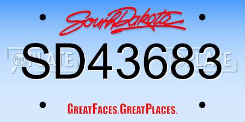 SD43683 South Dakota License Plate