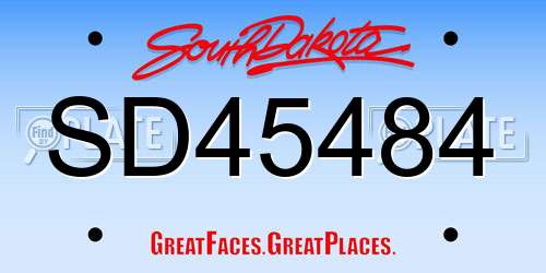 SD45484 South Dakota License Plate