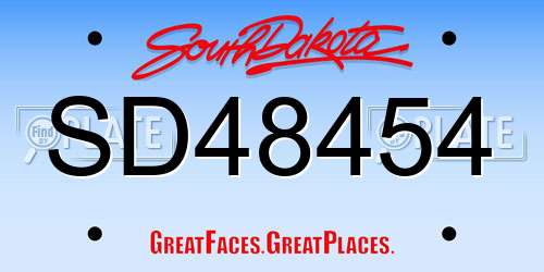 SD48454 South Dakota License Plate