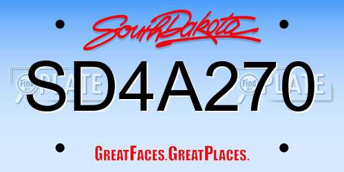 SD4A270 South Dakota License Plate
