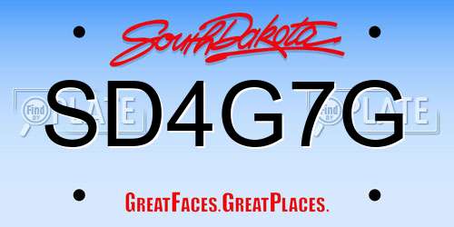SD4G7G South Dakota License Plate