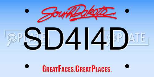 SD4I4D South Dakota License Plate