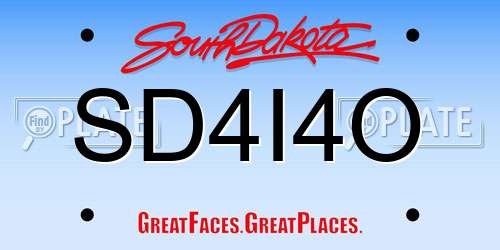 SD4I4O South Dakota License Plate