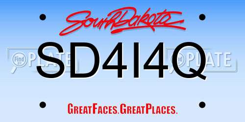 SD4I4Q South Dakota License Plate