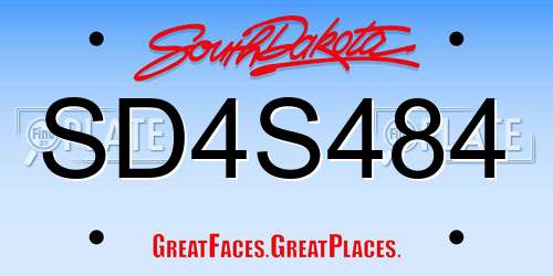 SD4S484 South Dakota License Plate