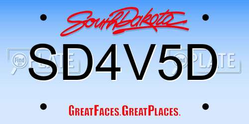 SD4V5D South Dakota License Plate