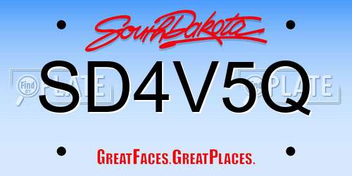SD4V5Q South Dakota License Plate