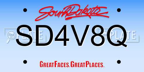 SD4V8Q South Dakota License Plate