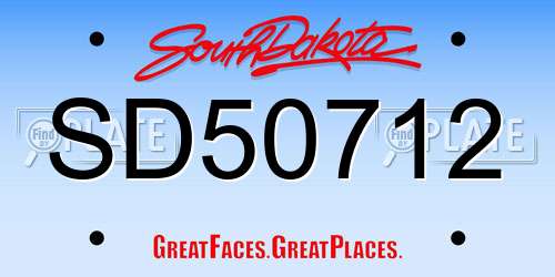 SD50712 South Dakota License Plate