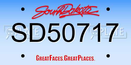 SD50717 South Dakota License Plate