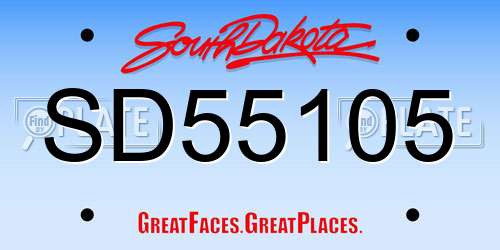 SD55105 South Dakota License Plate