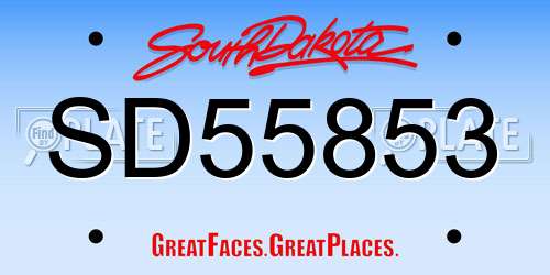 SD55853 South Dakota License Plate