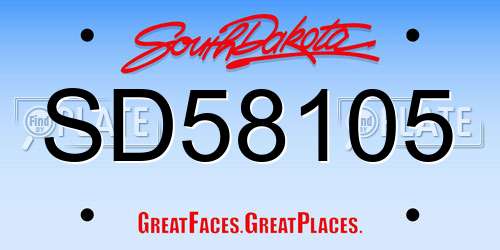SD58105 South Dakota License Plate
