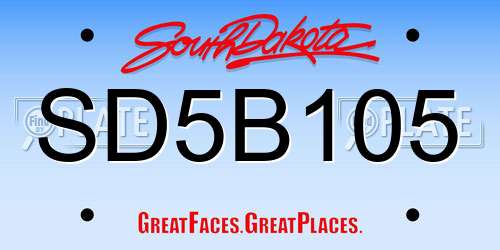 SD5B105 South Dakota License Plate