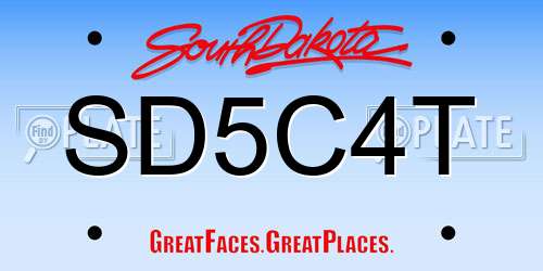 SD5C4T South Dakota License Plate