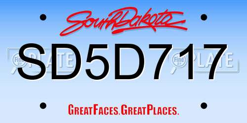 SD5D717 South Dakota License Plate