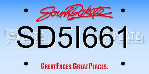SD5I661 South Dakota License Plate