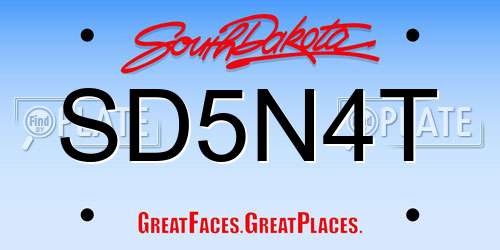 SD5N4T South Dakota License Plate