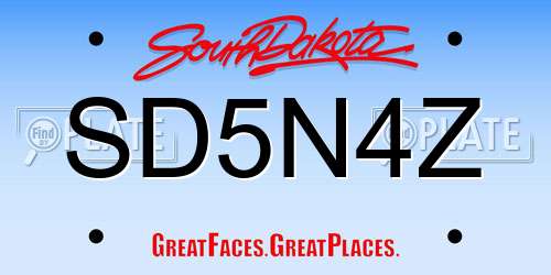 SD5N4Z South Dakota License Plate