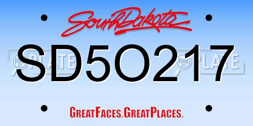 SD5O217 South Dakota License Plate