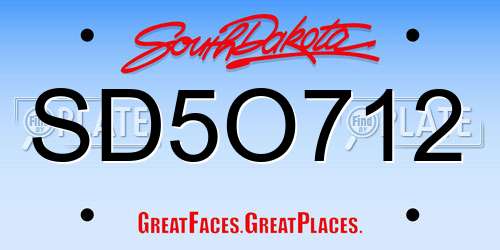 SD5O712 South Dakota License Plate