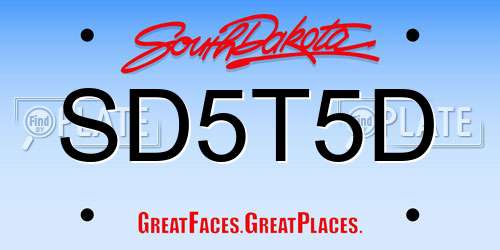 SD5T5D South Dakota License Plate