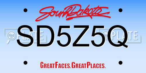 SD5Z5Q South Dakota License Plate