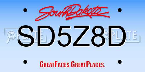 SD5Z8D South Dakota License Plate