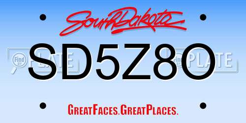 SD5Z8O South Dakota License Plate