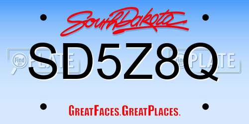 SD5Z8Q South Dakota License Plate