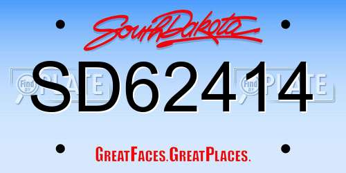 SD62414 South Dakota License Plate