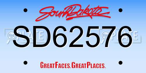 SD62576 South Dakota License Plate