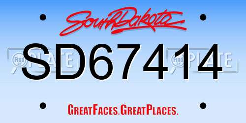 SD67414 South Dakota License Plate