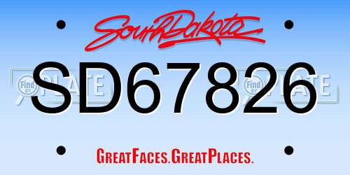 SD67826 South Dakota License Plate