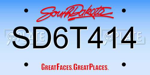 SD6T414 South Dakota License Plate