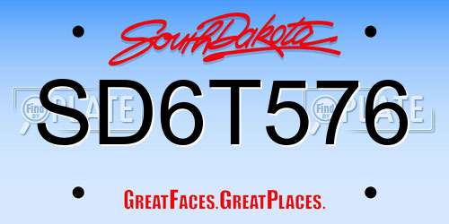 SD6T576 South Dakota License Plate