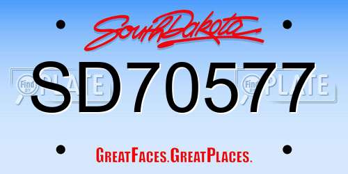 SD70577 South Dakota License Plate