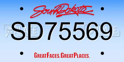 SD75569 South Dakota License Plate