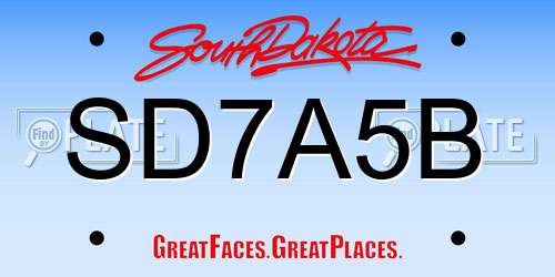 SD7A5B South Dakota License Plate