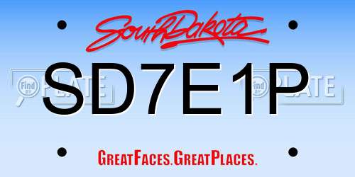 SD7E1P South Dakota License Plate