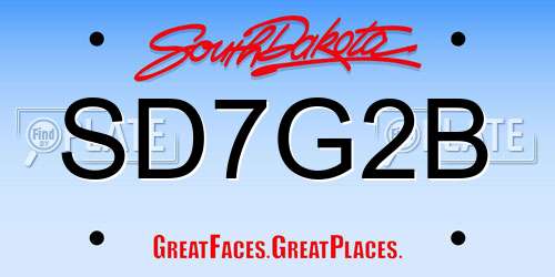 SD7G2B South Dakota License Plate