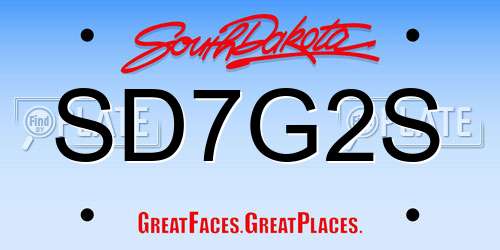 SD7G2S South Dakota License Plate