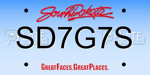 SD7G7S South Dakota License Plate