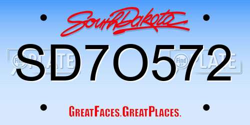 SD7O572 South Dakota License Plate