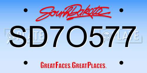 SD7O577 South Dakota License Plate