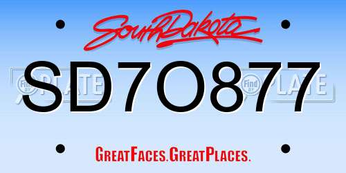 SD7O877 South Dakota License Plate