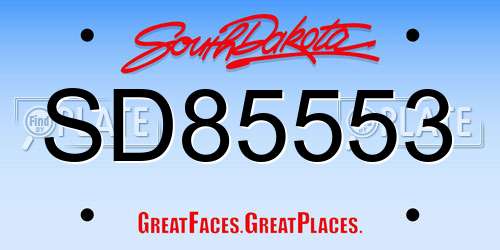SD85553 South Dakota License Plate