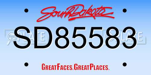 SD85583 South Dakota License Plate