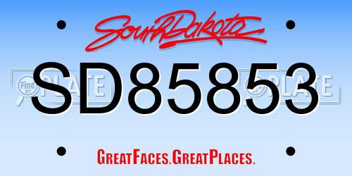 SD85853 South Dakota License Plate